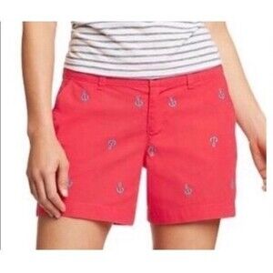 Old Navy Shorts Coral Blue Embroidered Anchor Chinos